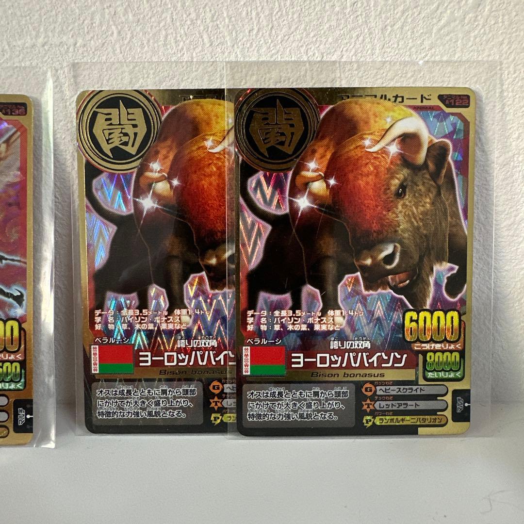 アニマルカイザー究極レアシロナガス帝王　金レアバイソン　タランチュラ　計3枚