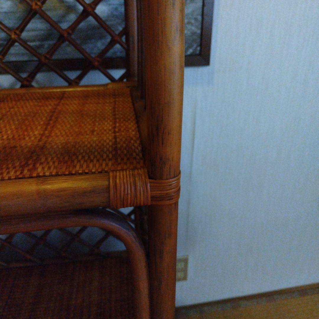 ラタン製オープンシェルフ 3段　藤ラック　本棚