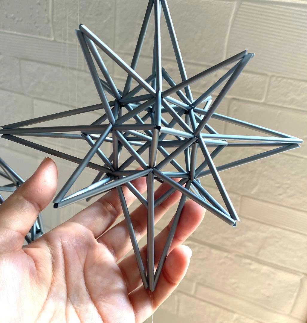 大型ヒンメリ✳︎シルバー ✳︎バブルズ＆シャインスター✳︎ダブルサンキャッチャー