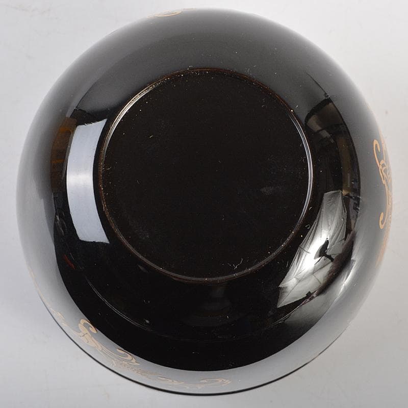 いずも渡辺松悦作　松唐草蒔絵　大棗　堀内宗完(兼中斎)極め箱　DR7197