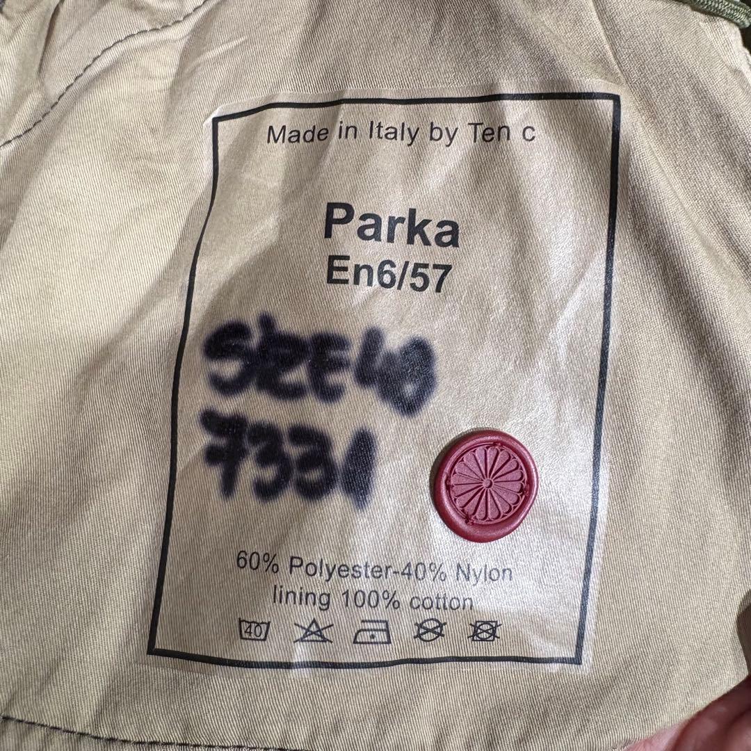 Ten c Parkaモッズコート インナーダウン、ウールフード付き　サイズ48