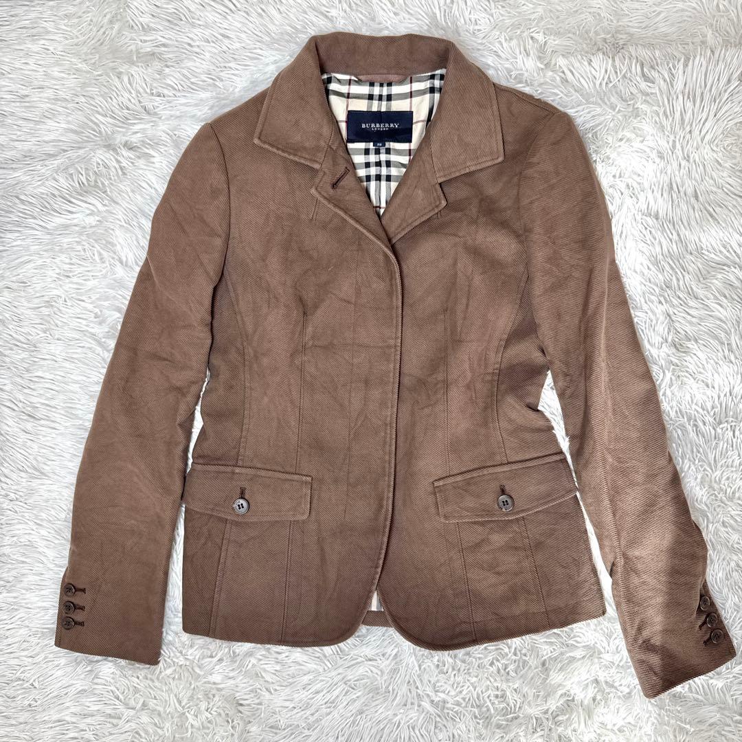 バーバリーロンドン テーラードジャケット ノバチェック イタリア製生地 比翼 M