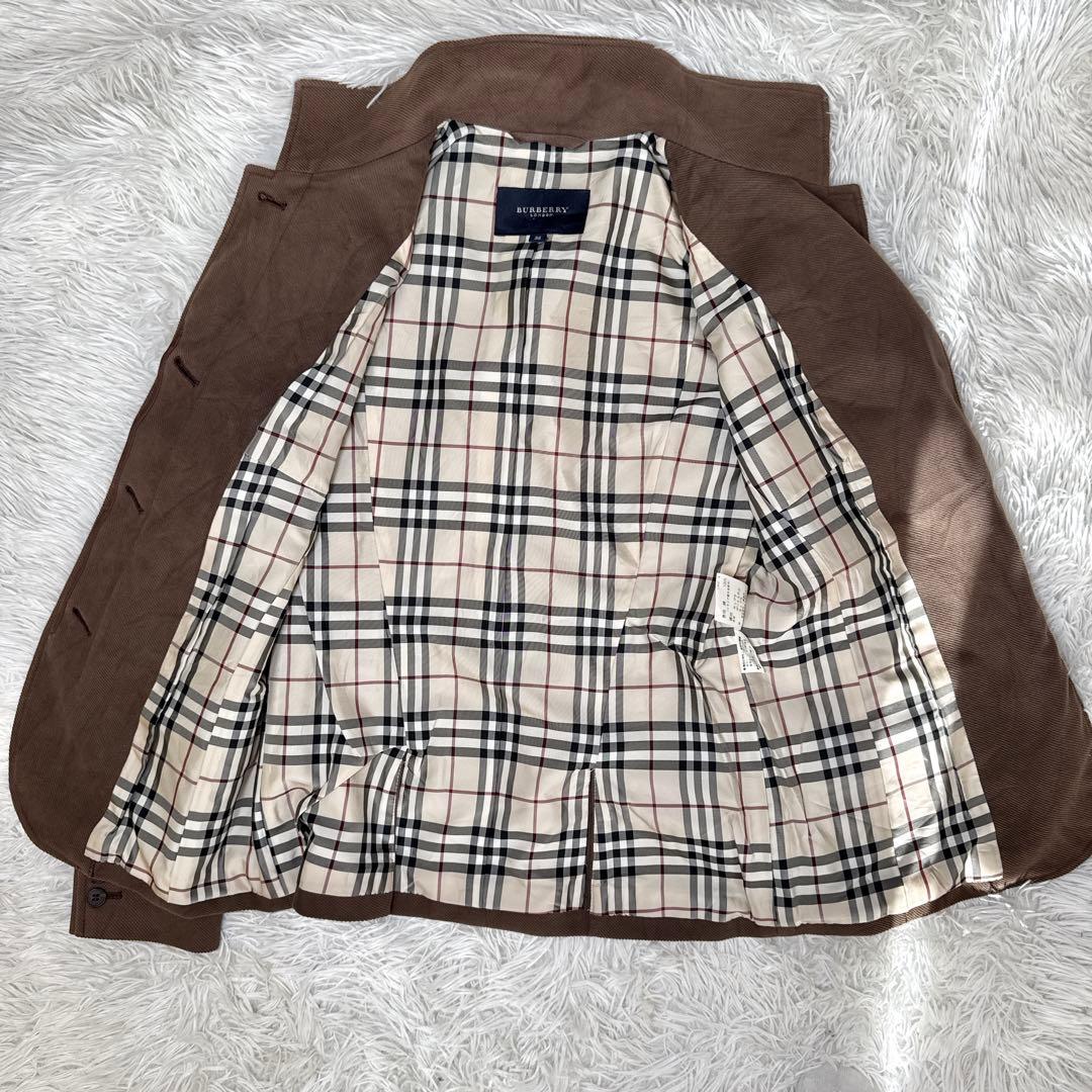 バーバリーロンドン テーラードジャケット ノバチェック イタリア製生地 比翼 M