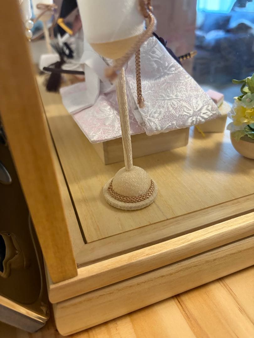 【未使用に近い】雛人形 ガラスケース付き 和風デザイン