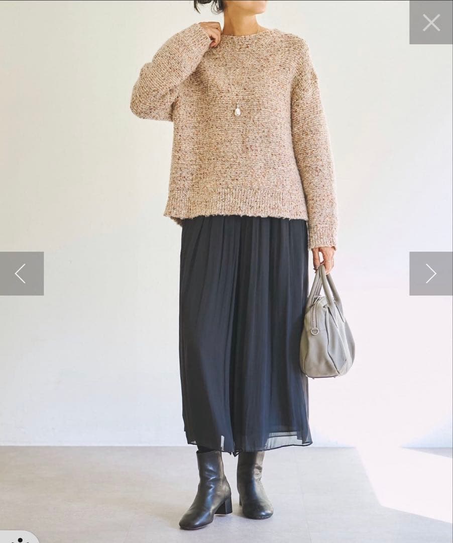 【新品】ビアズリー シワシフォンギャザーパンツ ブラック 黒