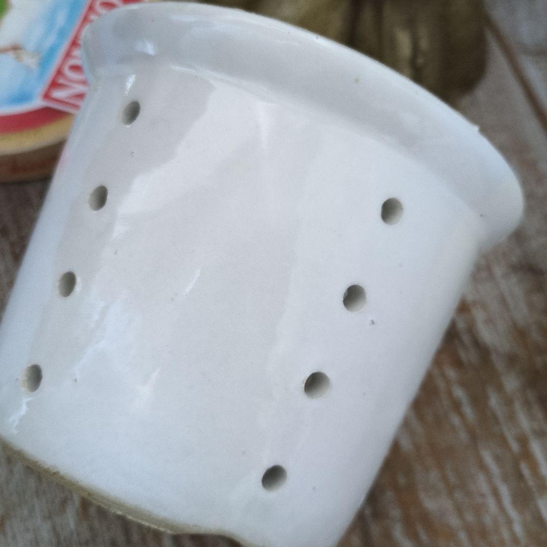 フランス　アンティーク　チーズ 大き目　水切り　フィセル　陶器　キャニスター