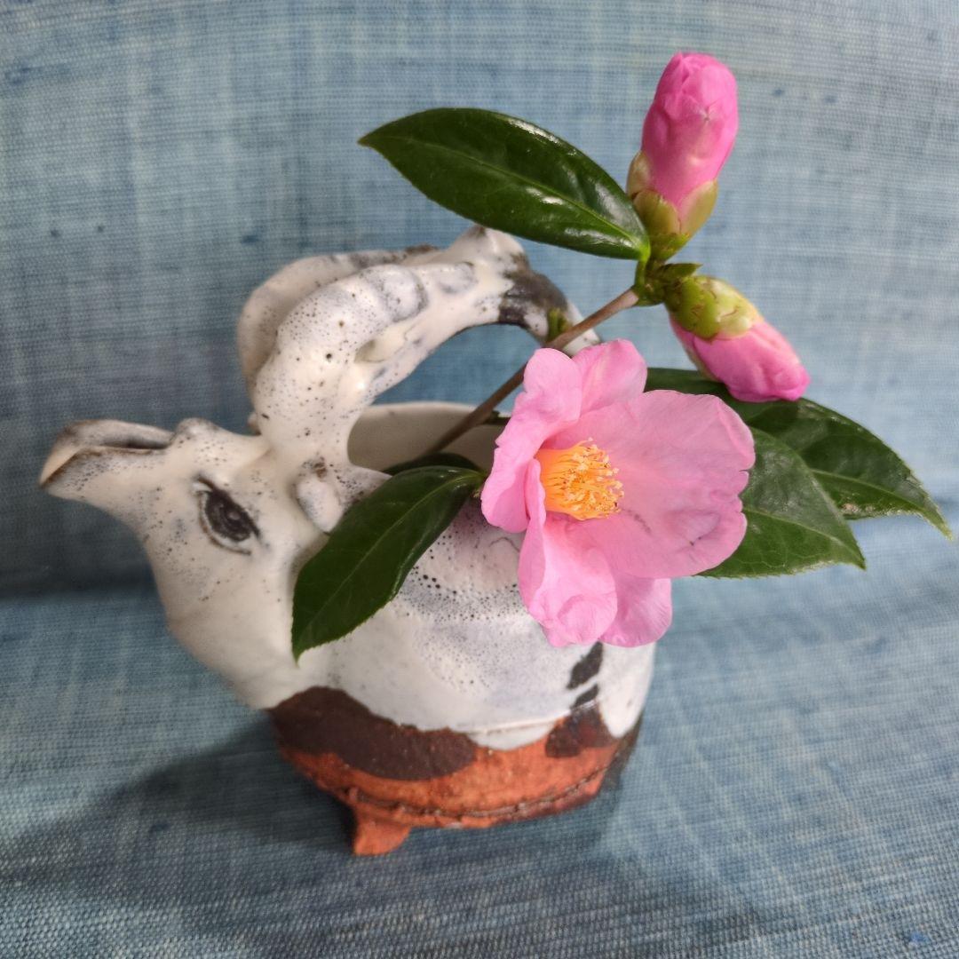 萩焼　羊頭水差し