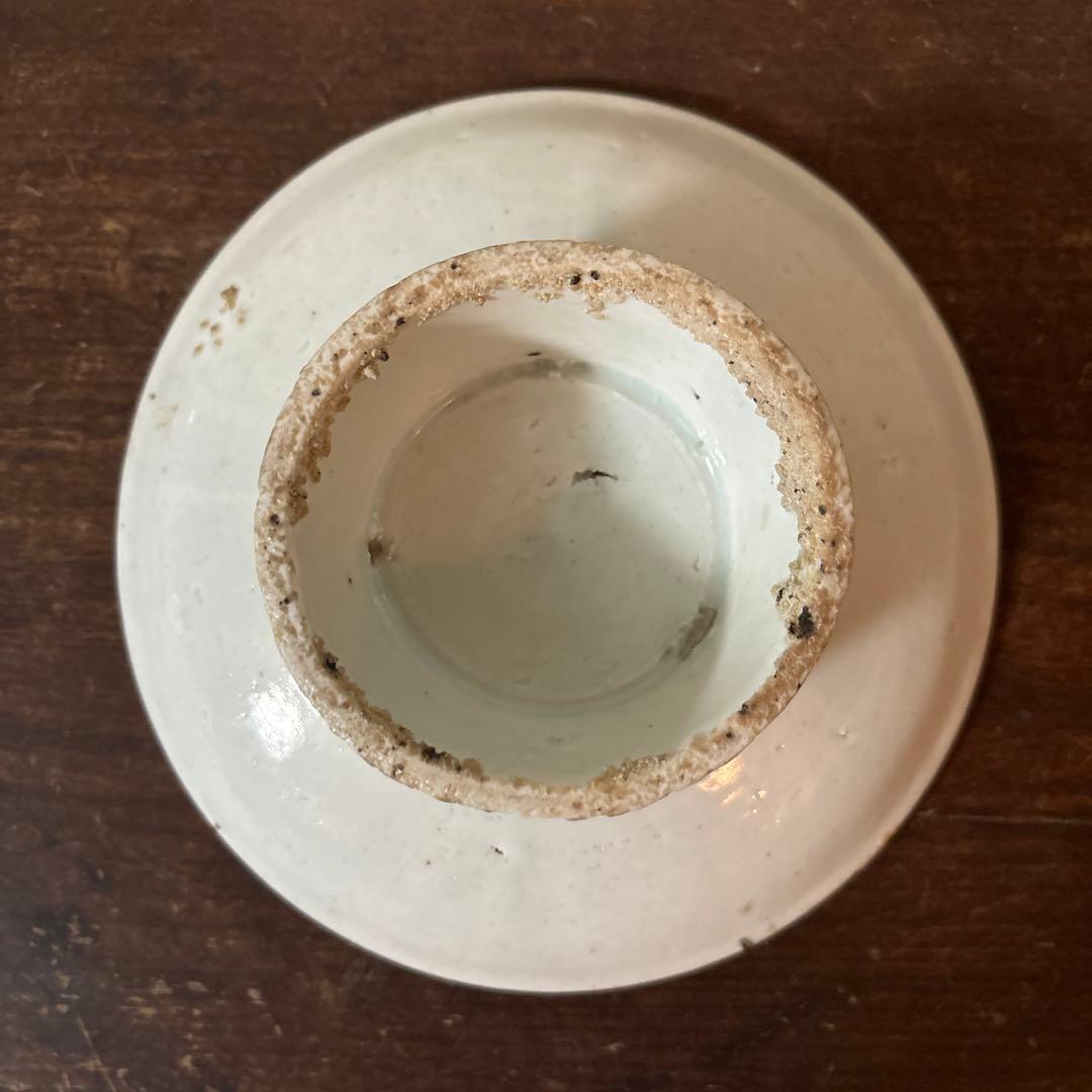 李朝染付祭器　台皿　その⑧ 白磁　古美術　アンティーク　朝鮮古陶磁　白洲正子