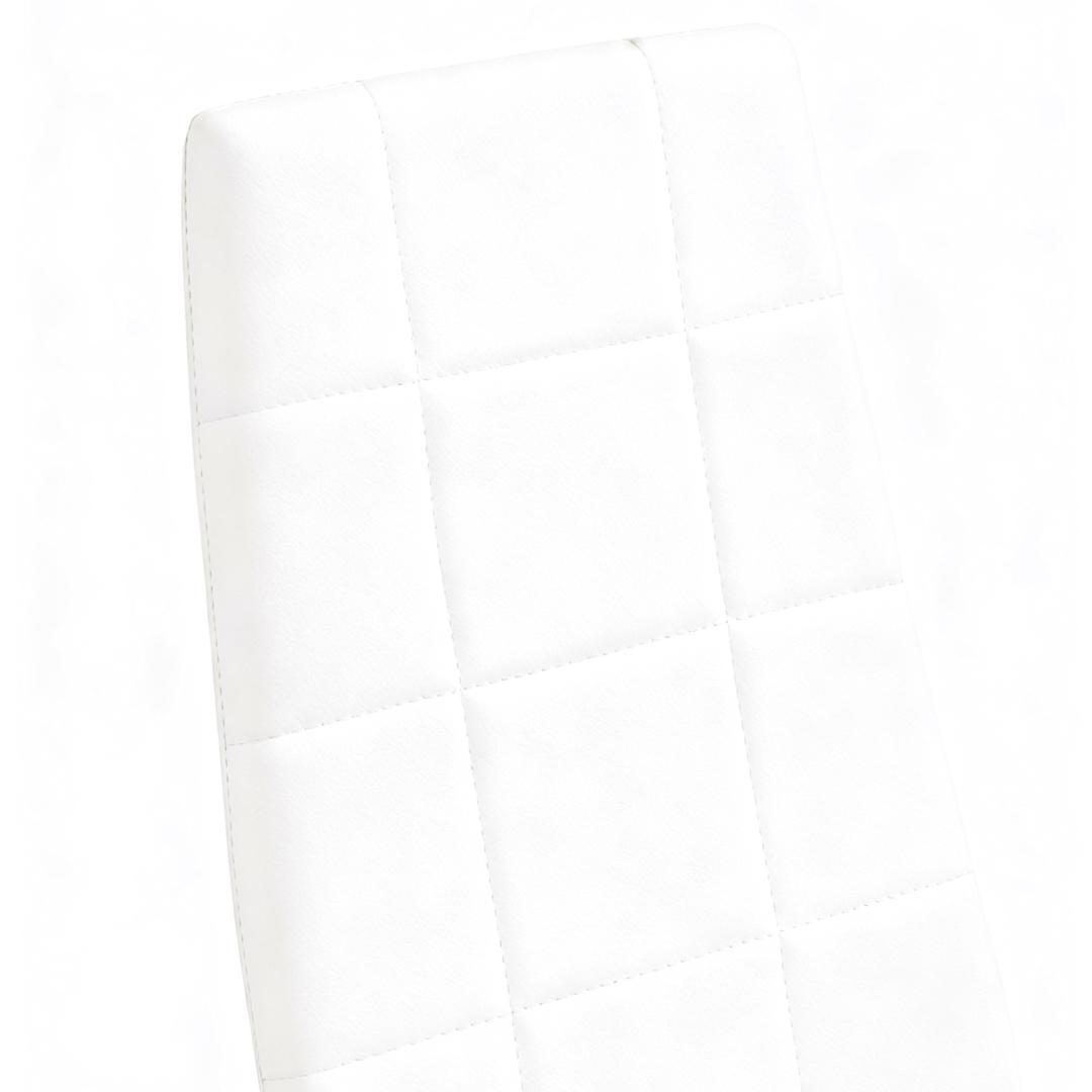 【ホワイト2脚セット】PUレザーダイニングチェア ハイバック シンプルモダン