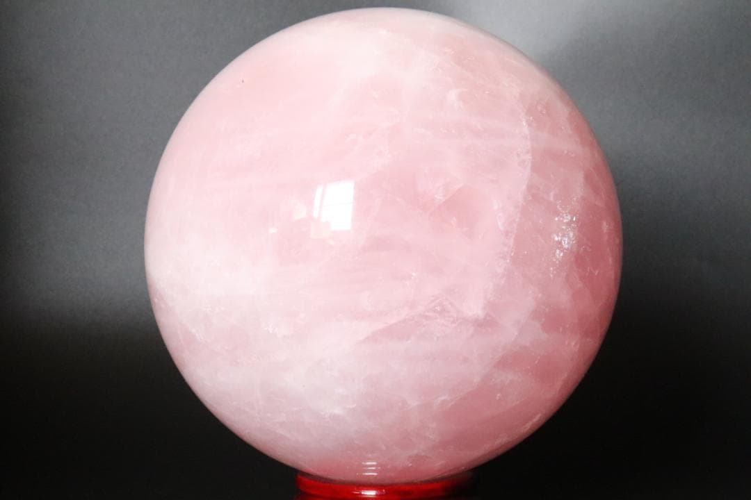 【本物保証】ローズクォーツ 水晶 丸玉 スフィア 3Kg 天然石 台座付