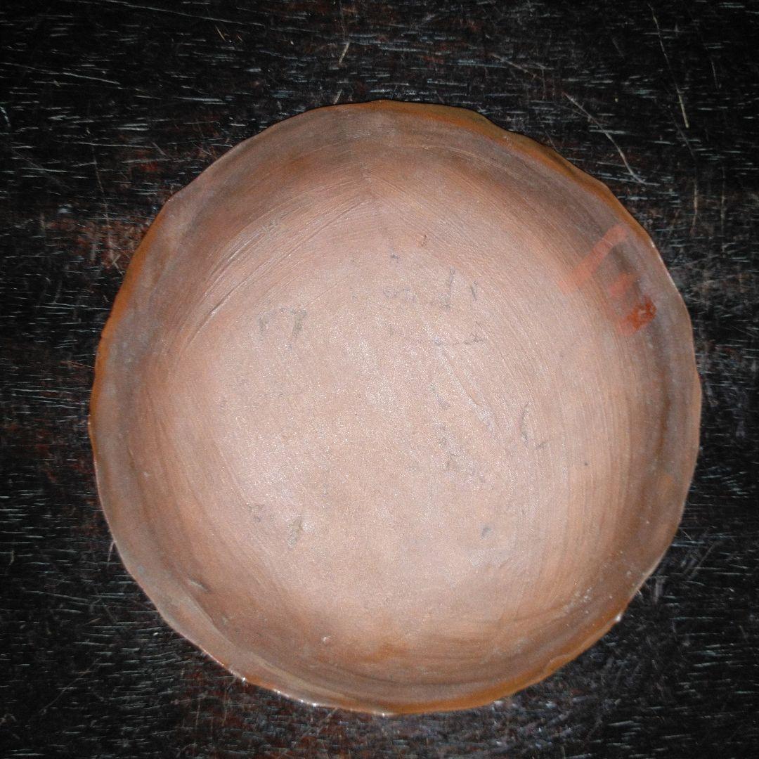 NO639 備前焼　煎餅皿　絵備前　古備前　宝尽くし文様　幕末～明治　5枚組