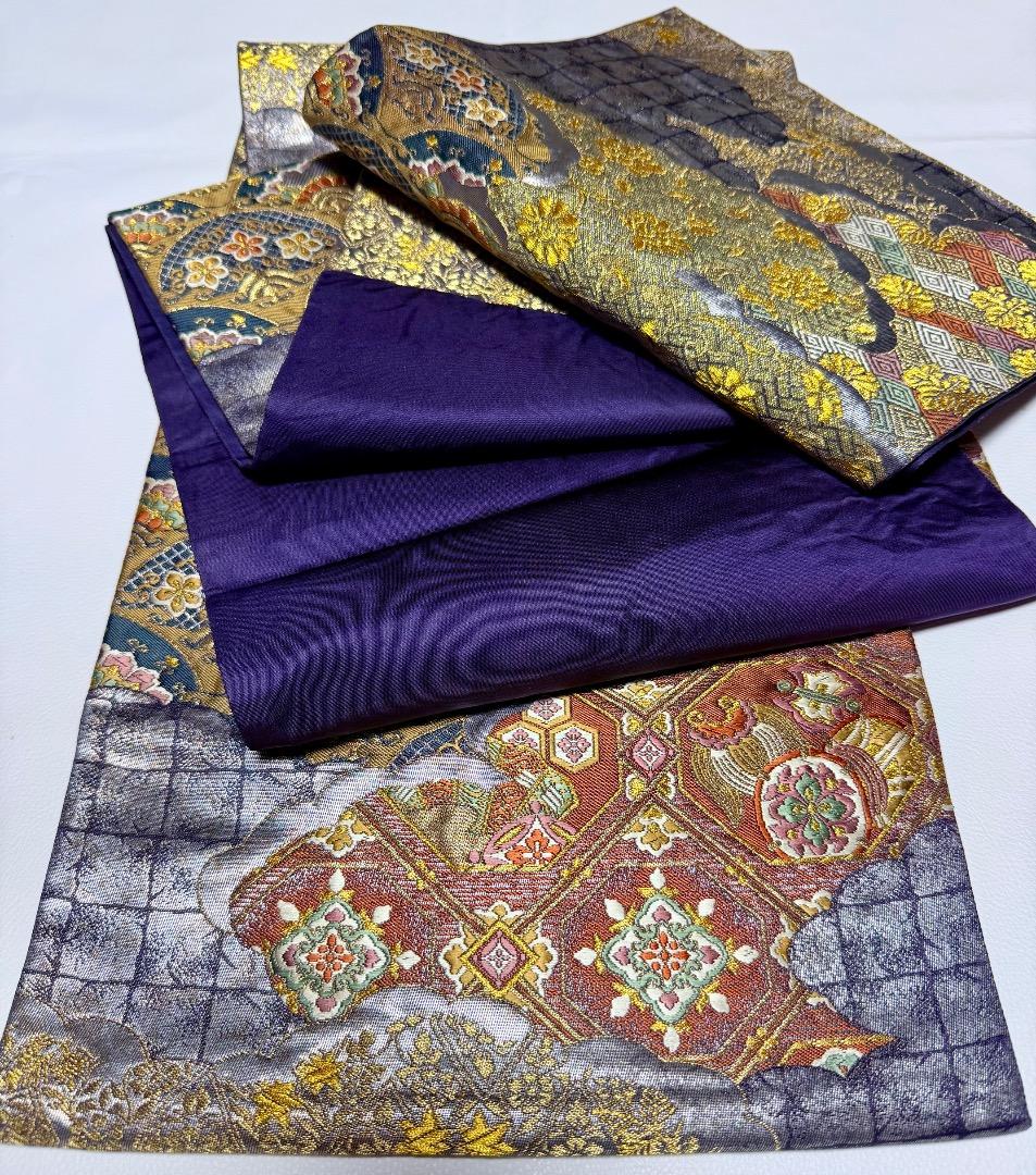 高級 袋帯 正絹 六通柄 唐織 フォーマル 訪問着 色無地 留袖 約50万円