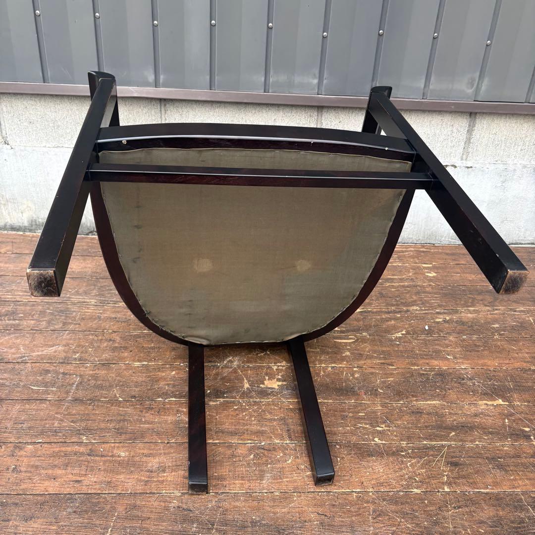 ① 森繁 アームチェア 椅子 高級家具 アンティーク 猫脚 赤系 ファブリック