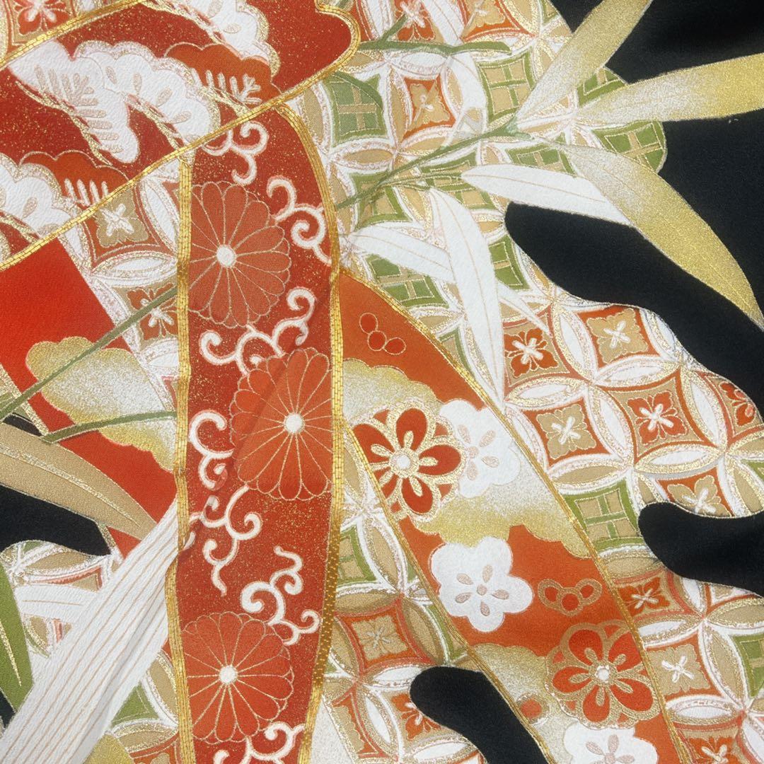 km品　長襦袢　半衿付き　黒留袖５点セット