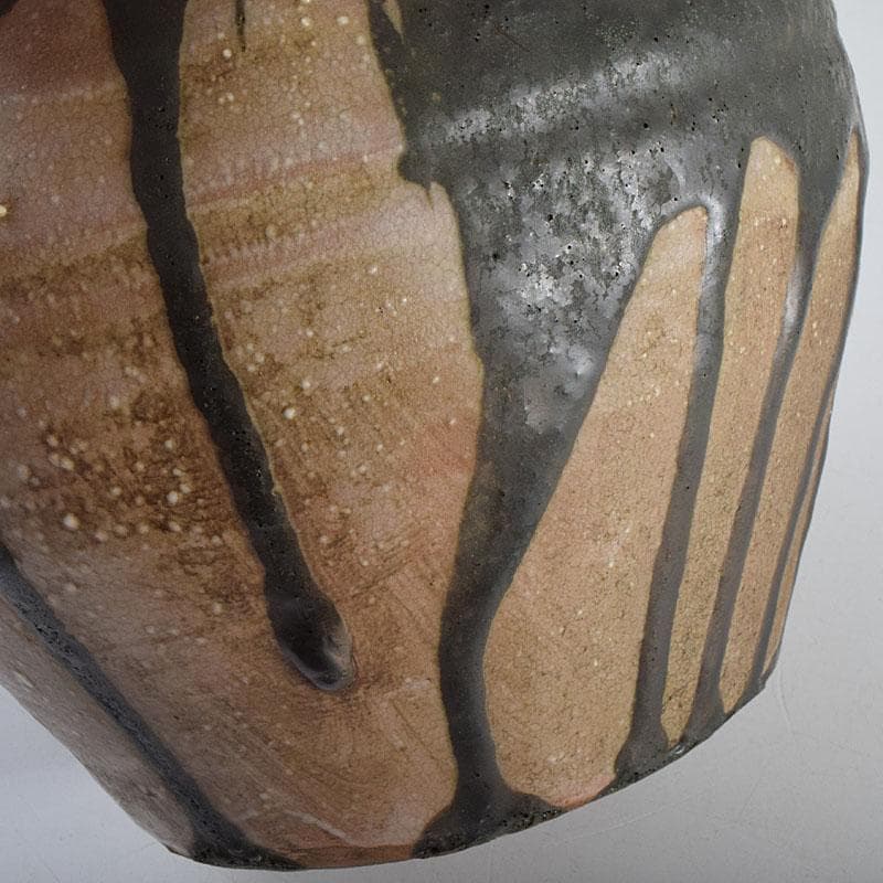 北大路魯山人作　織部焼　壷　時代箱　M　R9375H