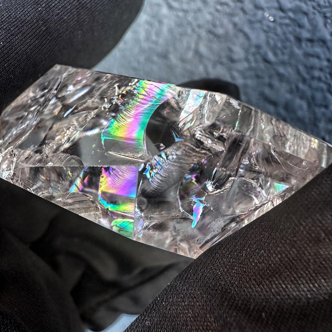 絶品❗アゼツライト☆虹入りアイリスクォーツクリスタルフリー型2点セットA1043