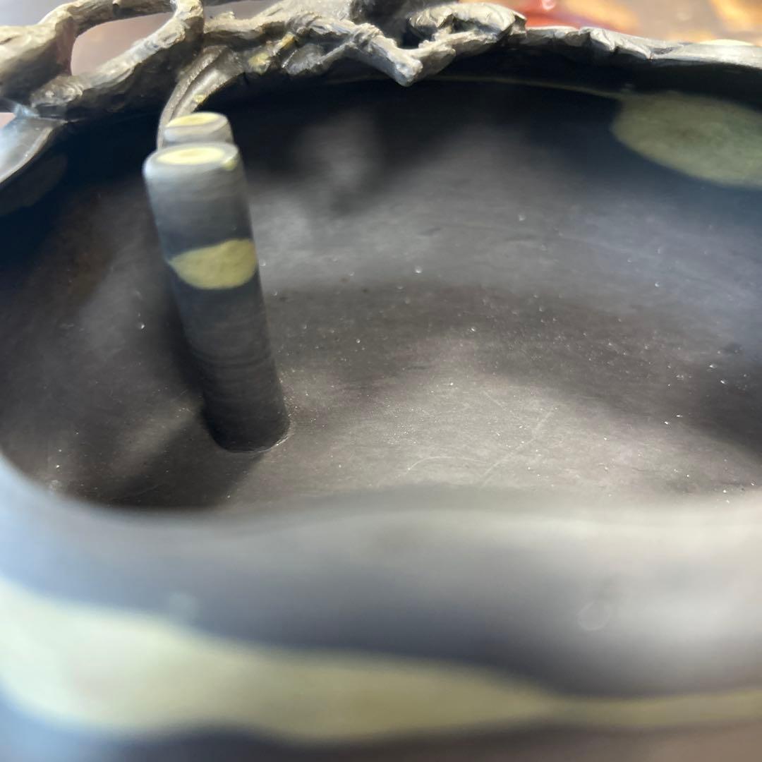 書道 硯 梅花坑水盂枝に鳥型　美術品　芸術家　骨董品　工芸品　最高級　逸品　中国