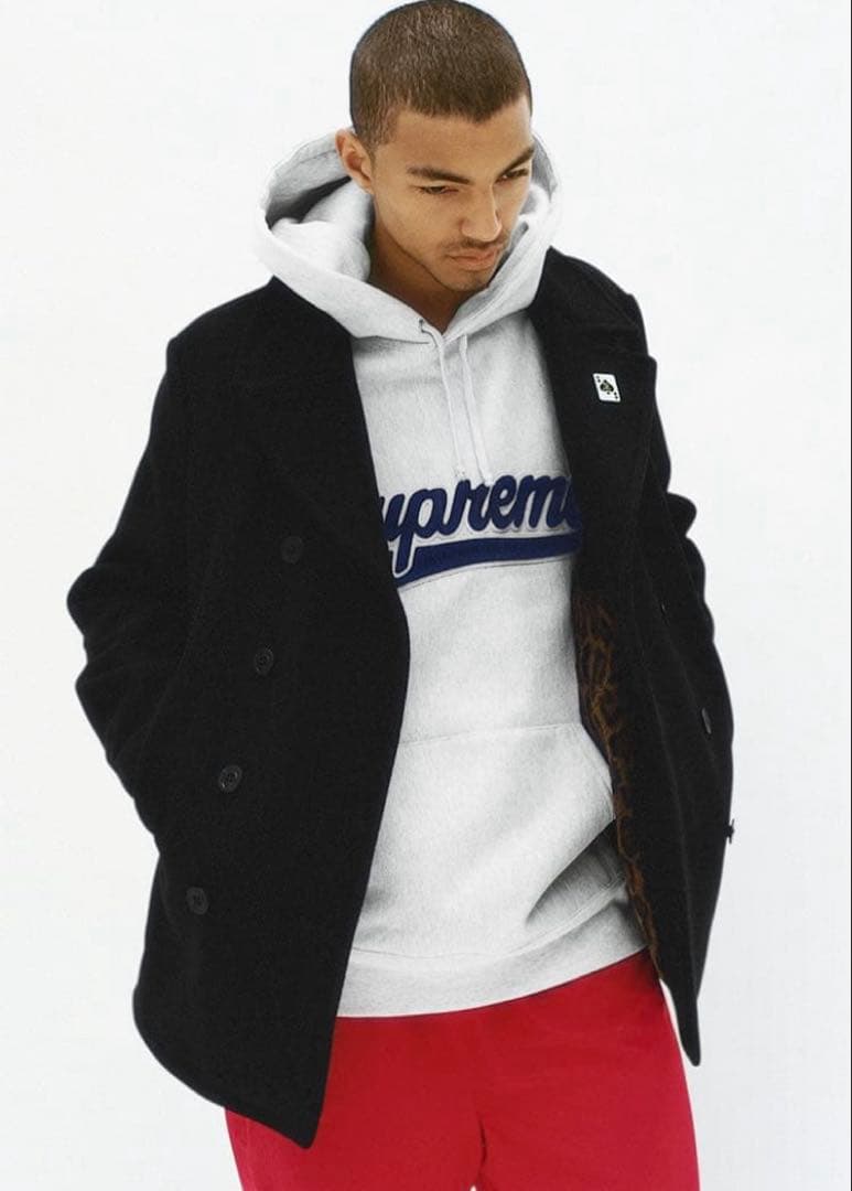 Supreme Schott Peacoat S レオパード ピーコート15aw