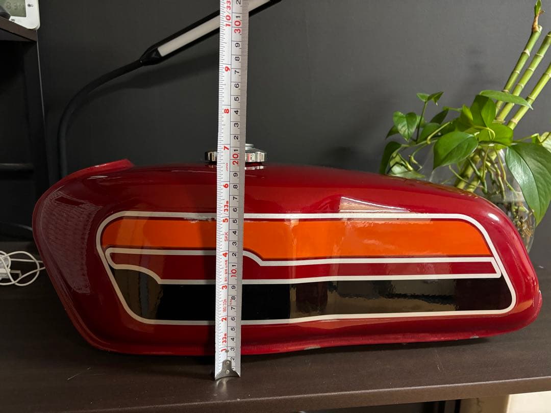 SARU36　バイクタンク 赤 ストライプデザイン　sr400