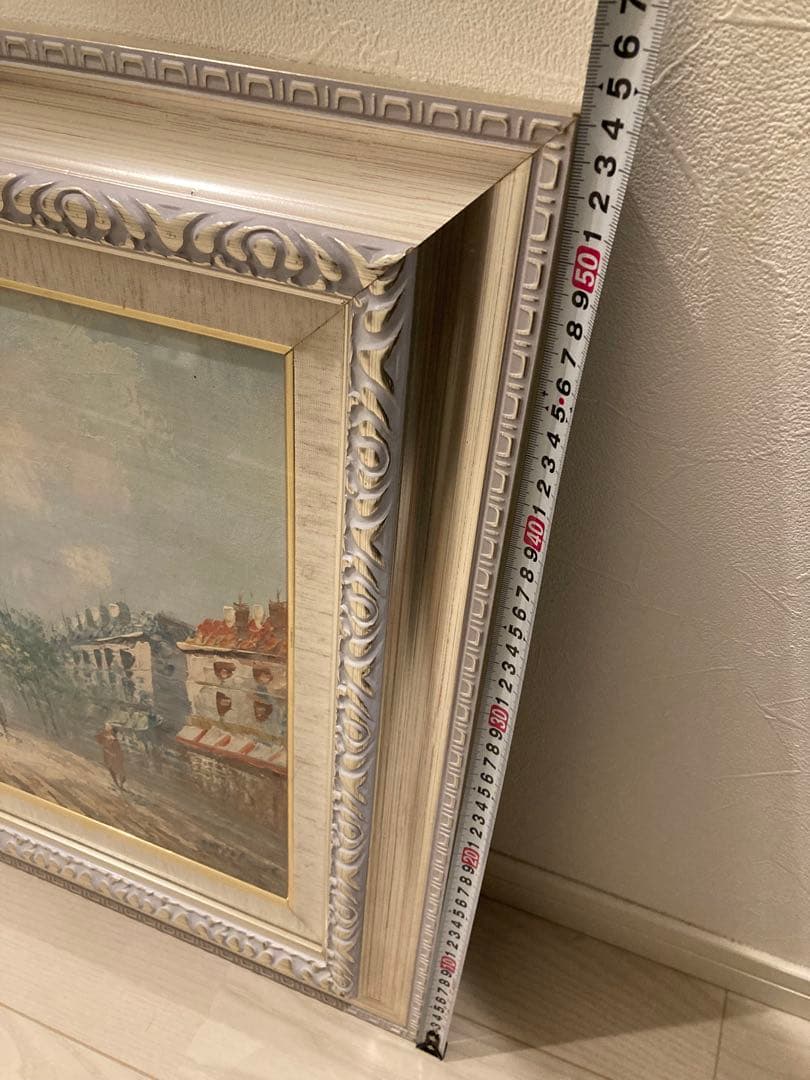 パリの街並み 油彩画 エッフェル塔