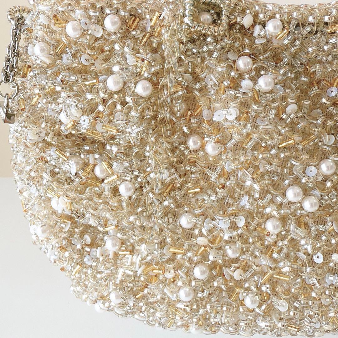 アンテプリマ　ペルラグリッター　3wayハンドショルダーバッグ　シルバーゴールド