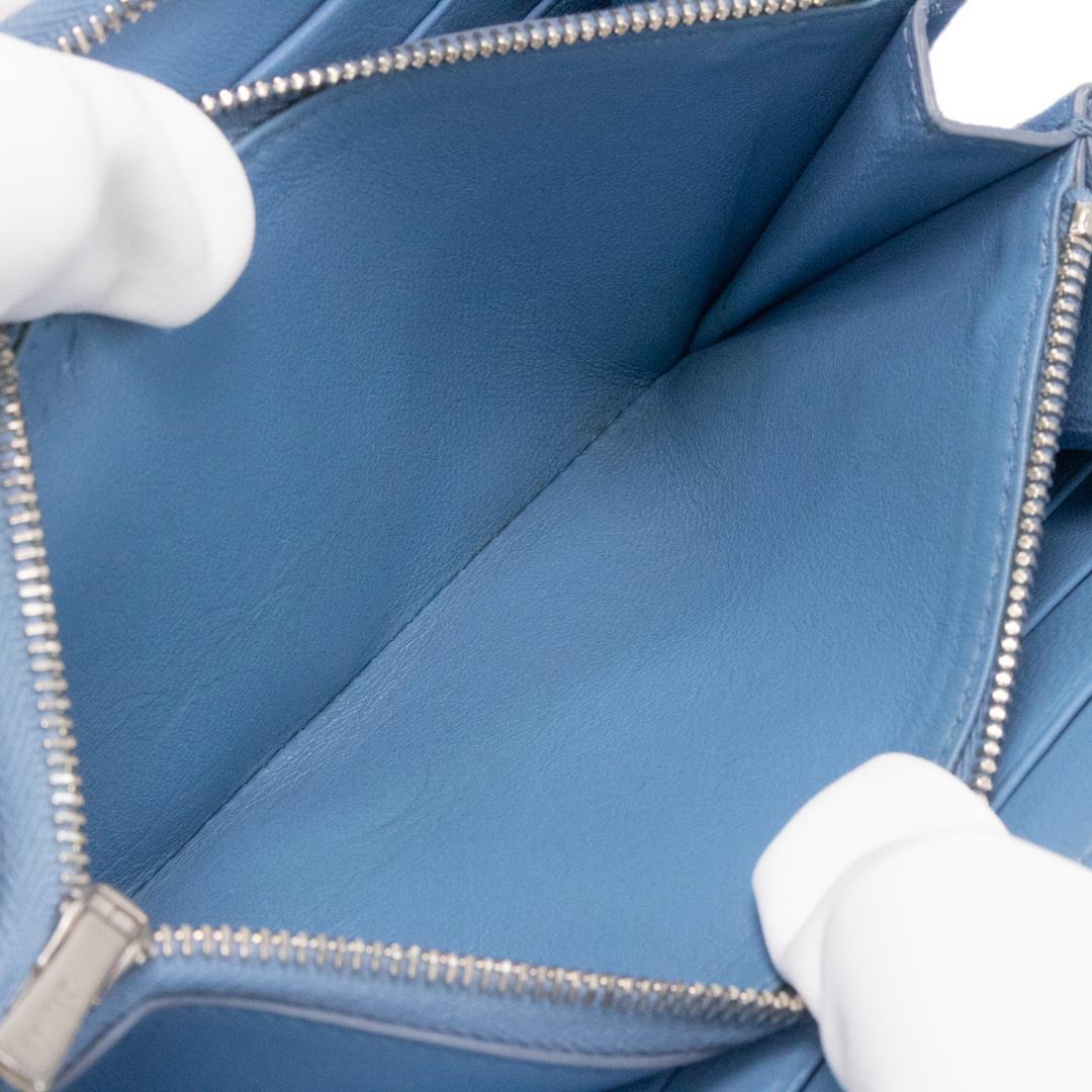 本物 セリーヌ 長財布 ファスナー メンズ レディース パイソン 水色 ブルー