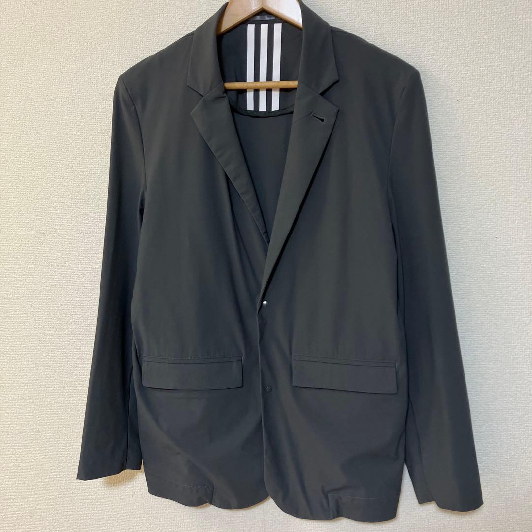 adidas アディダス　スーツ　セットアップ　ロゴ　ストレッチ　グレー　L
