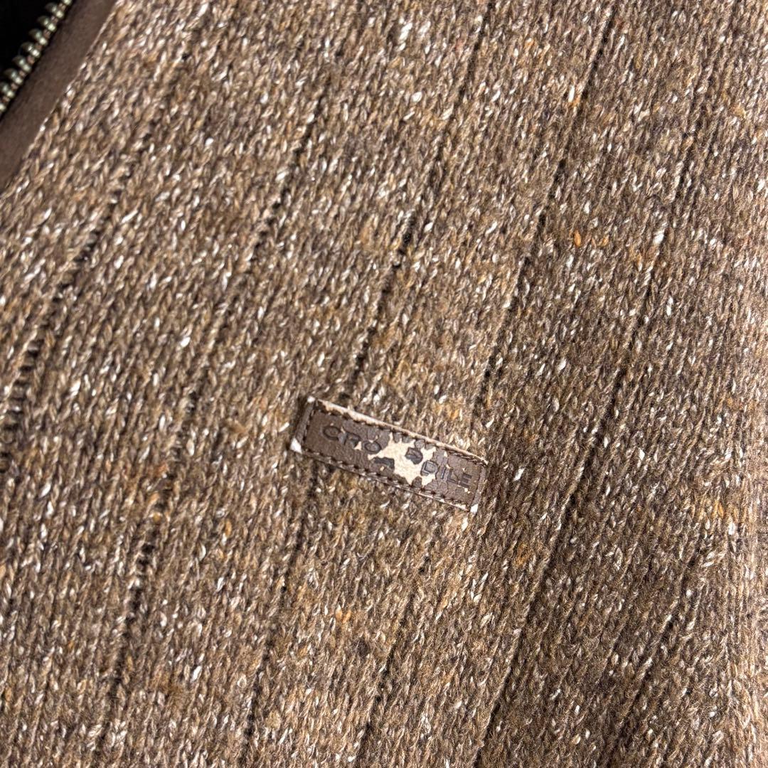 ネクタイシャツニットベスト　シルク　ペイズリー　ワッペン　襟切替　太アーム　古着