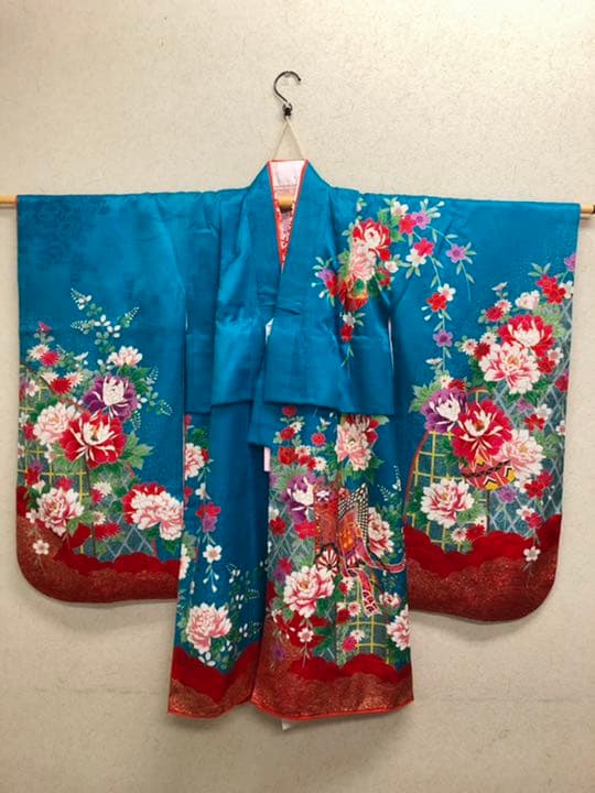 七五三　女の子　着物　水色