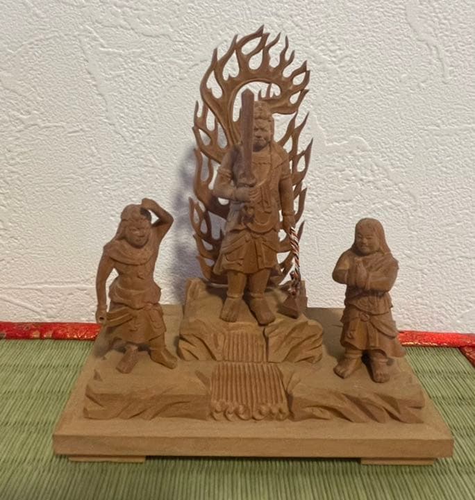 老山白檀 不動三尊 本尊身丈2寸