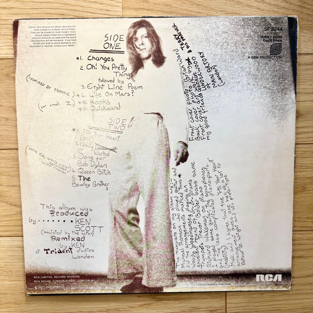 【極レア】David Bowie/Hunky Dory UKオリジ初回マト3/3