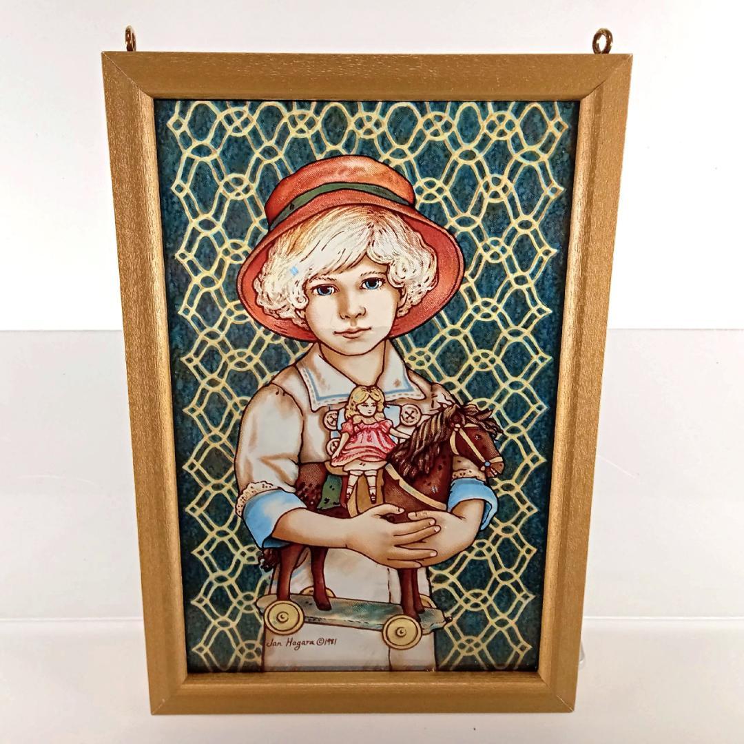 新品ジャン・ハガラ ステンドグラス 少女とお人形 ジョディ グラスマスターズ社