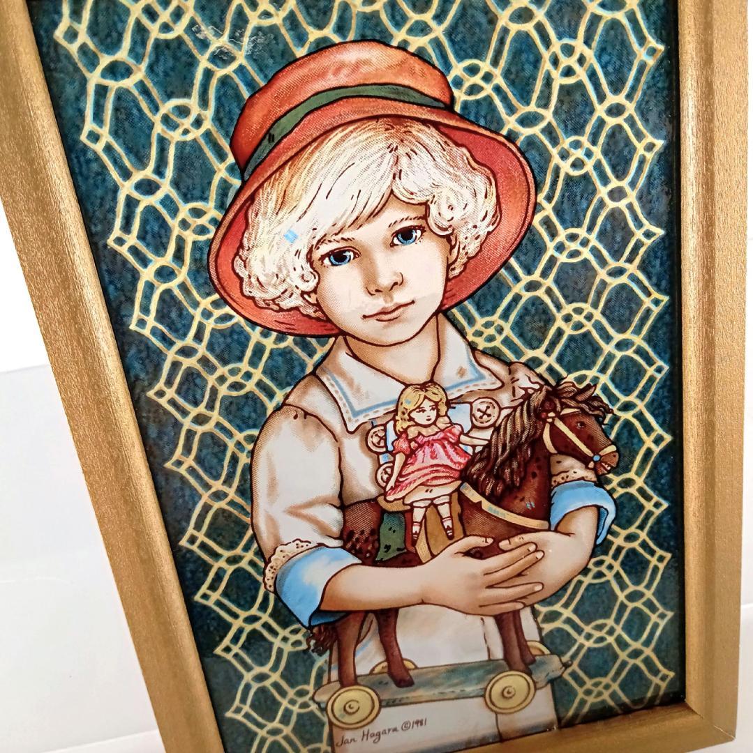 新品ジャン・ハガラ ステンドグラス 少女とお人形 ジョディ グラスマスターズ社