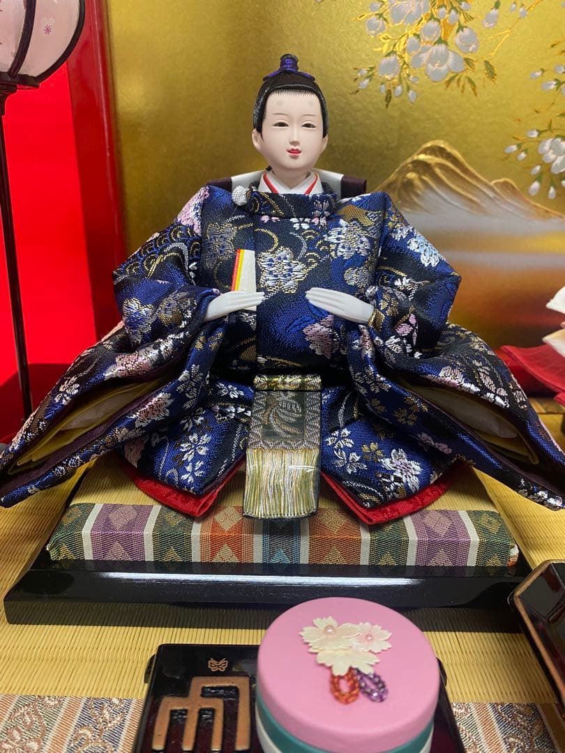 東京久月　雛人形　親王平飾り・間口約６３×奥行約３７×高さ約３２㎝