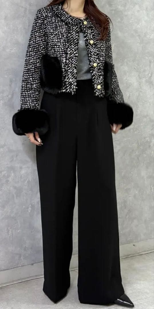 本日限定値下げ　今季GRACE CONTINENTAL ツイードコンビジャケット