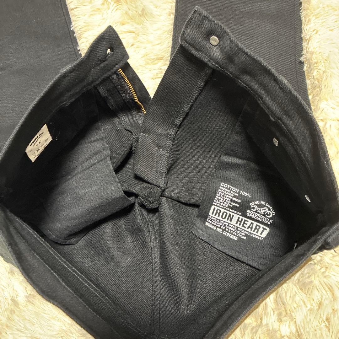 【極美品】IRON HEART アイアンハート 極厚21oz 黒鎧 ブーツカット