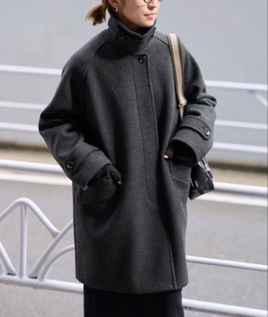 【新品タグ付き】 FRAMeWORKラムウールMIXシャルムバルカラーコート36