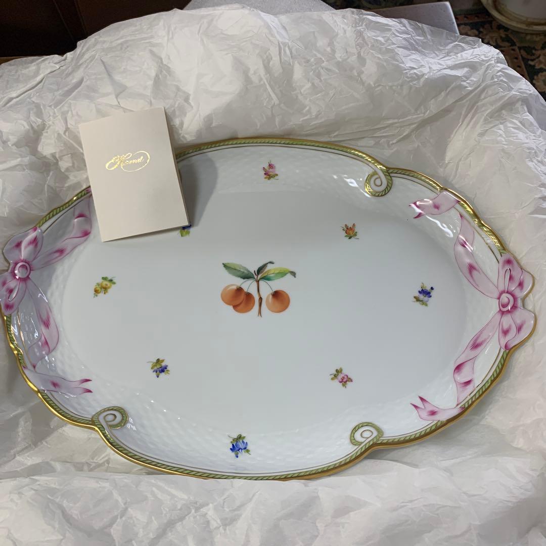 再お値下げ☆未使用☆ヘレンド フルーツエスキース パーティトレイ大皿(箱付き)