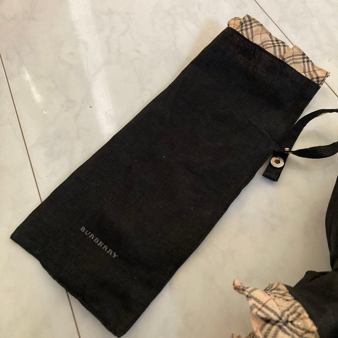 バーバリー BURBERRY フリル 折り畳み傘 日傘 ブラック　綺麗