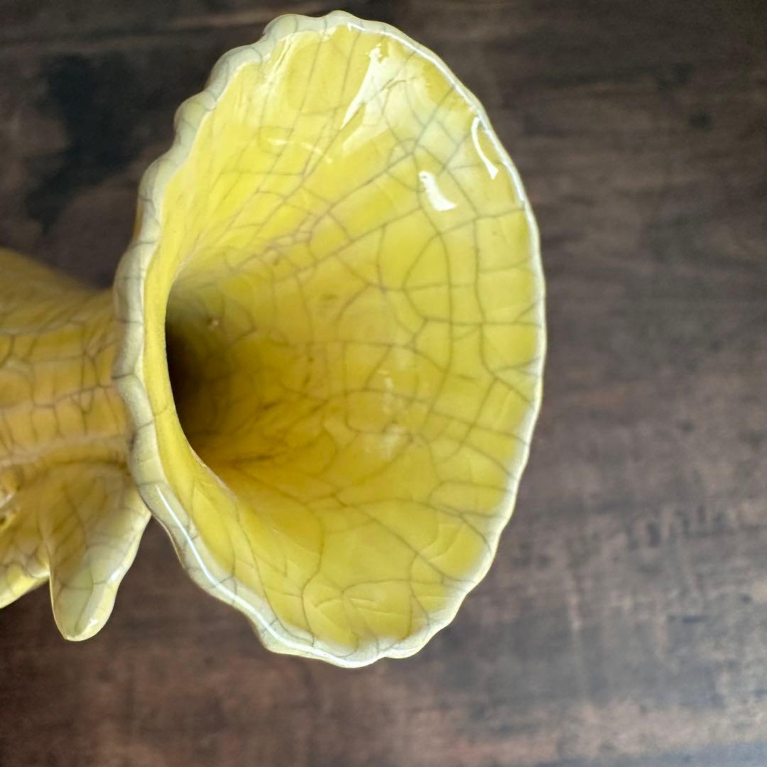 花瓶　官窯　黄釉　花入　宋代　中国美術　古美術　中国古玩　骨董