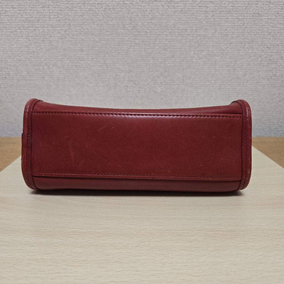 オールドコーチ 9985 ターンロック トップハンドル ハンドバッグ レッド