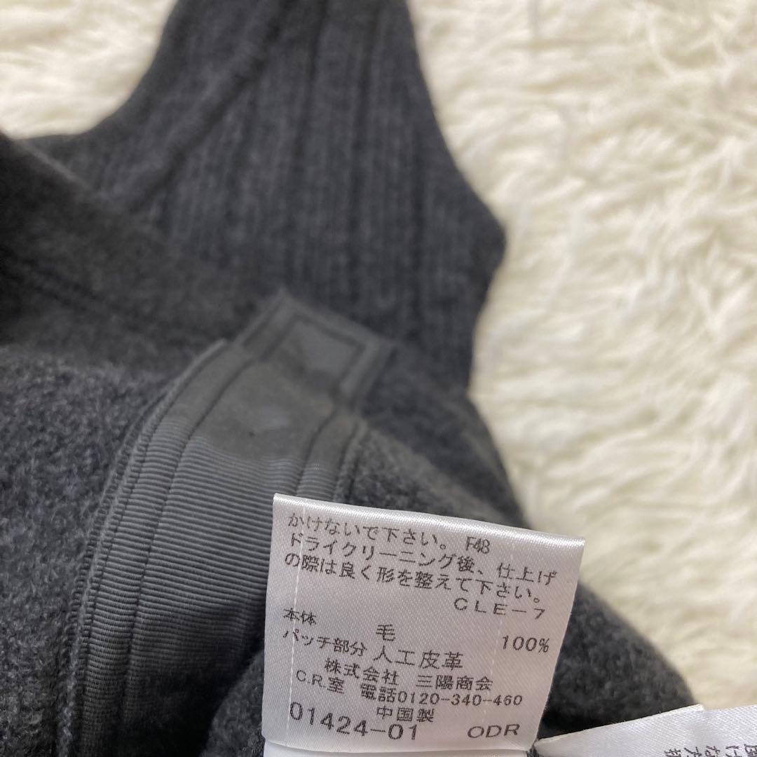 バーバリーブルーレーベル　ウール　ワンピース　リブ　ノースリーブ　銀ボタン　38