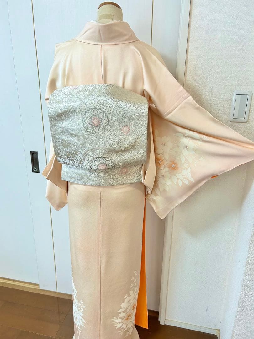 正絹訪問着　裄丈長め　フルセット4点　入学式　七五三　お宮参り