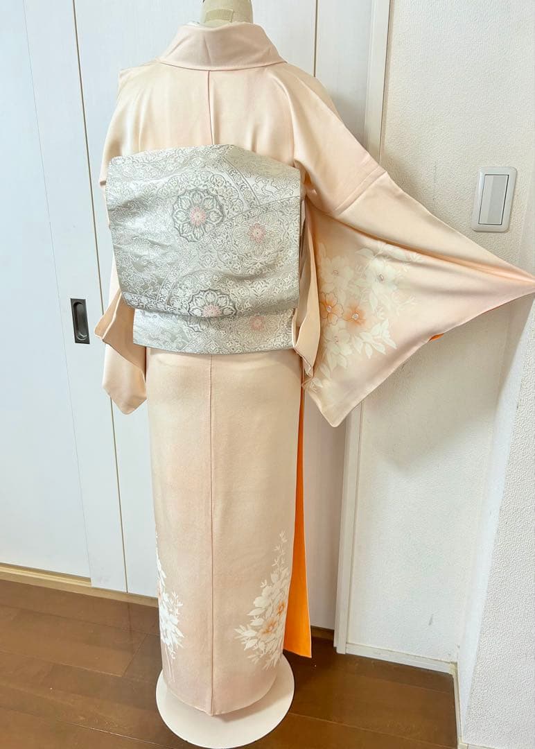 正絹訪問着　裄丈長め　フルセット4点　入学式　七五三　お宮参り