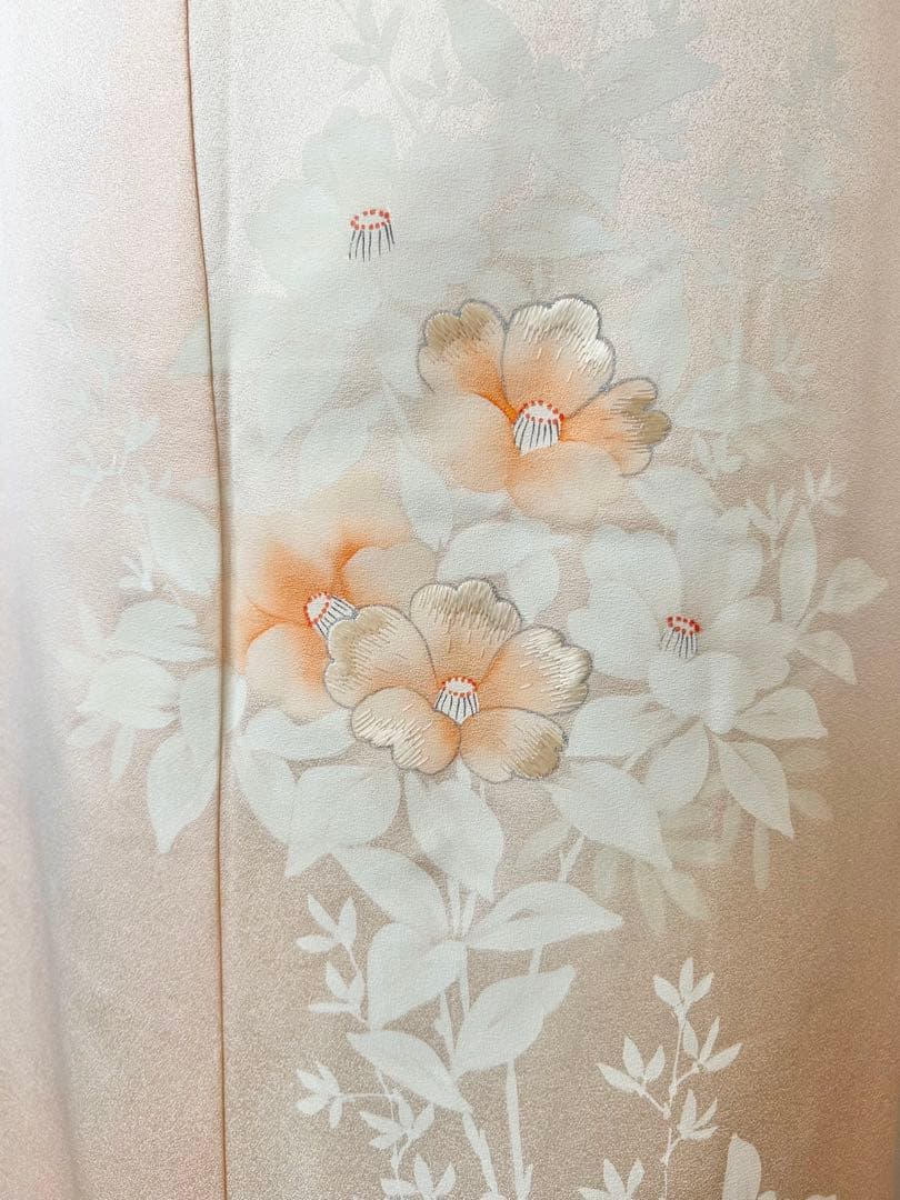 正絹訪問着　裄丈長め　フルセット4点　入学式　七五三　お宮参り