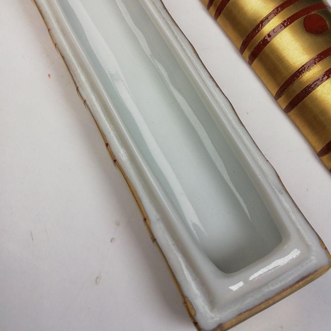 Ｔ９６１　香合　『金襴手　横笛香合』『芳正 造』　共箱　茶道具