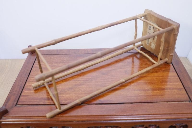 ◆文竹　欅　高台　飾り台　竹細工　盆栽台　古美術