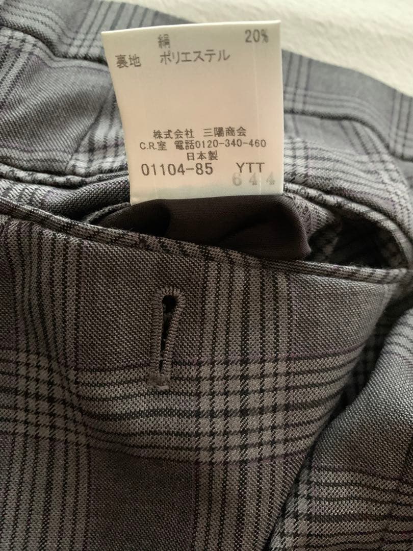 [シン］美品 BURBERRY LABEL スーツ グレー チェック L