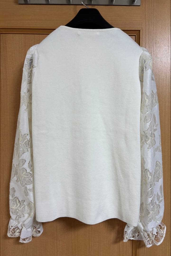 【新品】ピンキーアンドダイアン◆レースコンビニットプルオーバー ホワイト 38