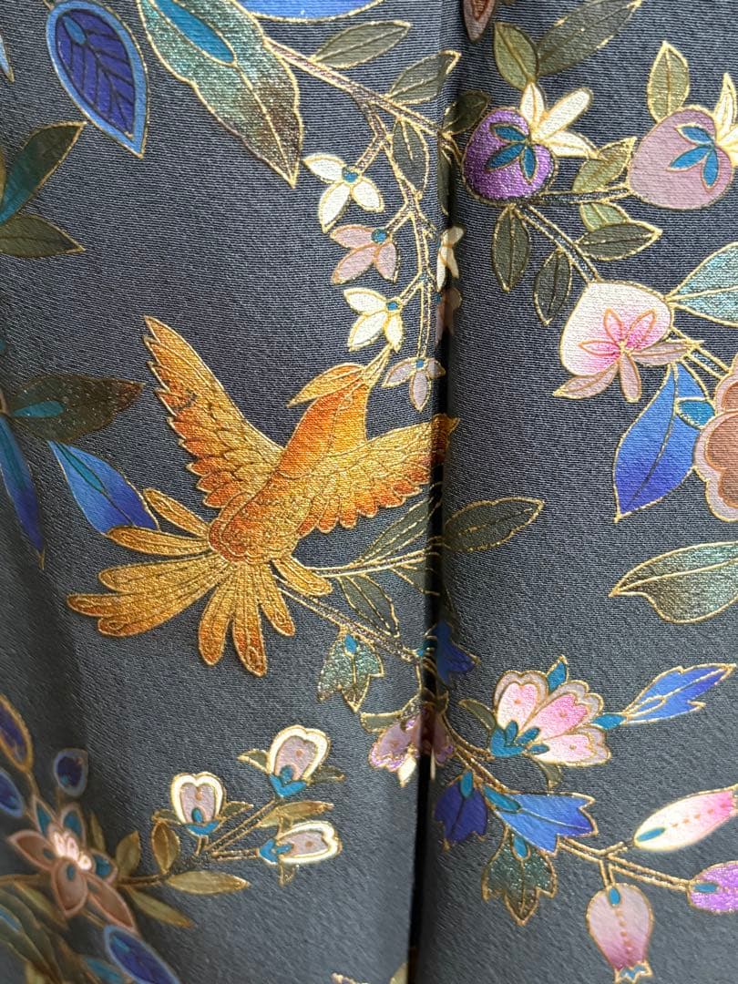 4点フルセット　正絹訪問着　袋帯　帯揚げ　帯締め